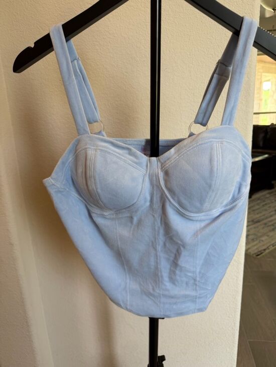 No Boundaries Tops - No Boundaries Pale Blue Bustier Top XL